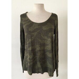 Mudd Women's Green Army Long Sleeve T-Shirt Size Small